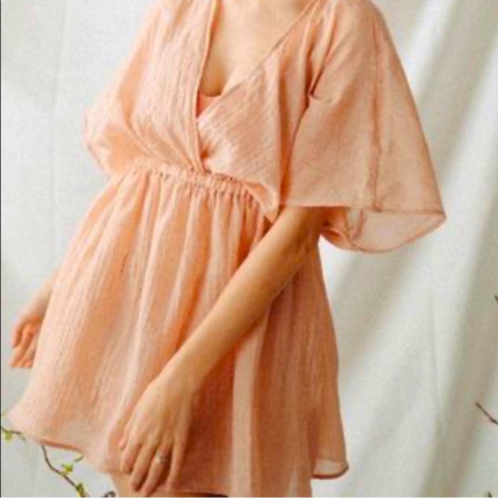 Albion Fit Sasha Swim Coverup V Neck Short Sleeve Blush Pink Medium